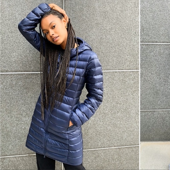 Aritzia | Tna Botanie Long Puffer Jacket - NAVY BLUE XXS - Picture 4 of 6